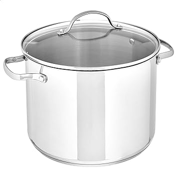 Amazon Basics Stainless Steel Stock Pot with Lid, 7.6L / 8-Quart, Silver