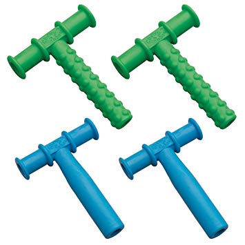 Chewy Tubes Teether Combo, 4 Pack (Blue/Green)