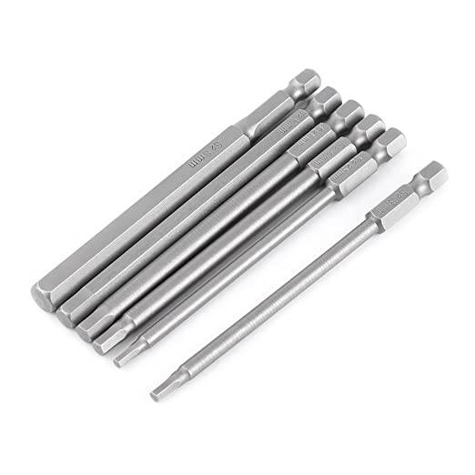 6pcs 100mm Magnetic Hex Shank Screwdriver Drill Bit Set Hexagon Head Tool Bit Set with 1/4" Hex Shank