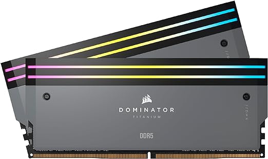 CORSAIR Dominator Titanium RGB DDR5 RAM 64GB (2x32GB) DDR5 6000MHz CL30 AMD Expo iCUE Compatible Computer Memory - Gray (CMP64GX5M2B6000Z30)