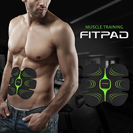 FITPAD Abdominal trainer Body Toner Arms Tricep Toning Automatic Muscle Fitness Training, Unisex Ab Toner Weight Loss Belt Exercise Equipment, Light Wearable Individuation Gym Workout Home Fitness Machine, Build Muscles of Abdomen Arms for Man and Woman