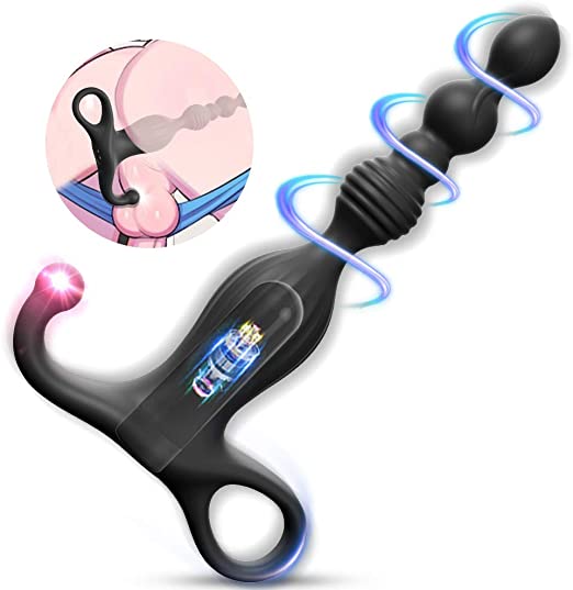 Vibrating Anal Beads Butt Plug with Perineum Stimulation,CHEVEN Graduated Design Anal Vibrator Stimulator Prostate Massager with 10 Vibration,Rechargeable Adult Anal Sex Toys for Men Women and Couples