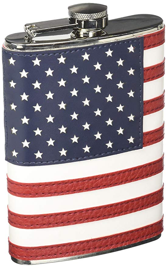 8oz Stitched American Flag Flask