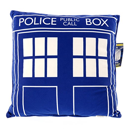 Doctor Who Throw Pillow - Square Dr. Who TARDIS Cushion - 16" x 16"