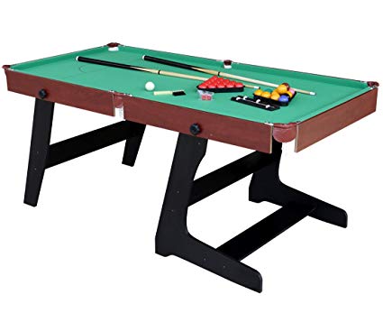 Funmall 6ft Folding Pool and Snooker Table with Ball Sets Green