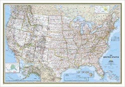 USA Classic Political Map Laminated