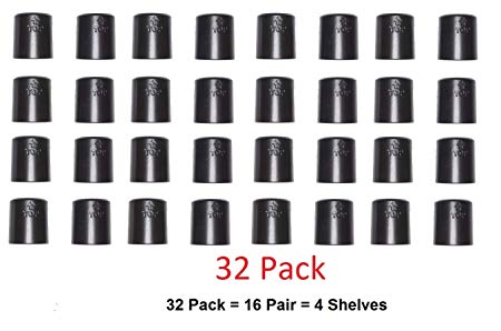 JSP Manufacturing 1" Diameter Post Wire Shelf Clips Shelving Split Sleeves Lock Metal Rack Locking Plastic 16 Pairs (32)