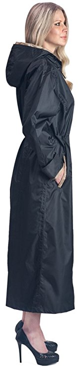 Shaynecoat Raincoat for Women Black and Gold