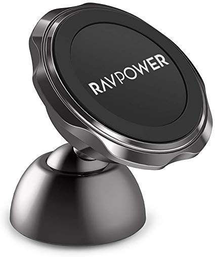 RAVPower Magnetic Phone Car Mount, Magnetic Phone Holder for Car, Phone Mount, Phone Magnet, Compatible with iPhone 11 Pro XS Max XR X 8 7 Plus Galaxy S10 S9, Note 10, LG G8 Thinq, Pixel 3 XL