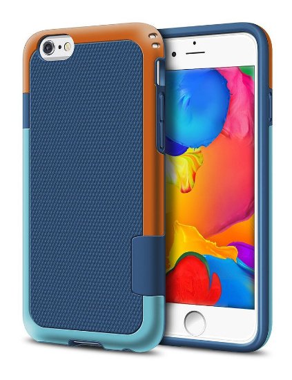 iPhone 6 Plus Case, ELOVEN Slim 3 Color Hybrid Dual Layer Shockproof Case [Extra Front Raised Lip] Soft TPU Hard PC Bumper Protective Case for Apple iPhone 6 Plus / 6S Plus 5.5 inch - Dark Blue