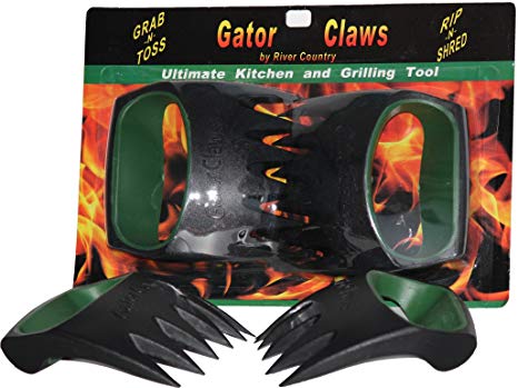 Gators Claws Meat Handler Shredder, Salad Pasta Hold Toss and Serve Forks Tongs with Soft Non-Slip Grip