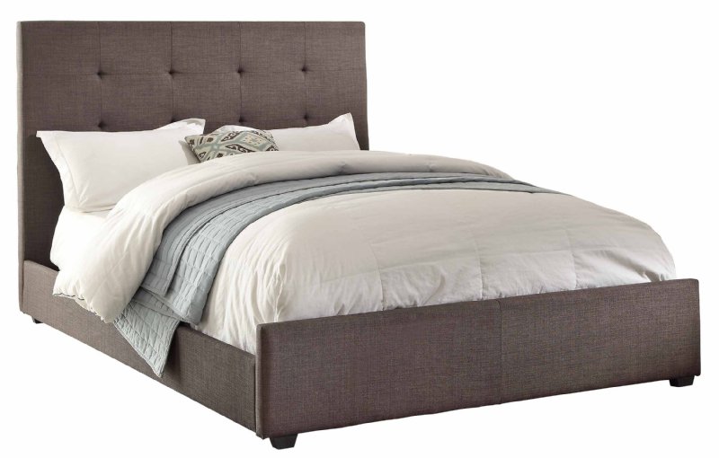 Homelegance 1890N-1 Queen Size Upholstered Bed Grey Fabric
