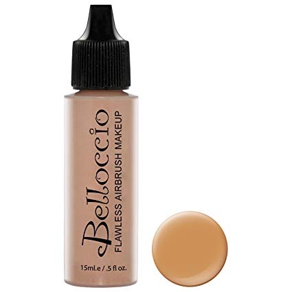 Belloccio's Professional Cosmetic Airbrush Makeup Foundation 1/2oz Bottle: Cappuccino- Medium with Olive Undertones