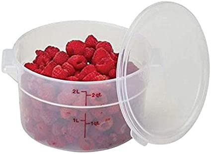 AMZ Empire Cambro 2 Qt Round Storage Container With Lid Translucent And 1/4 Measuring Cup / Container Kit / Organization Set