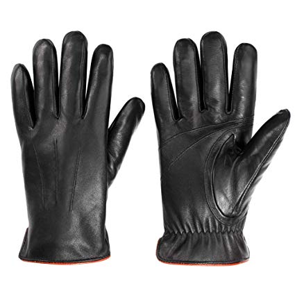 Men's Leather Gloves, Luxury Soft Winter Warm Gloves, Full-hand Touchscreen Texting Gloves