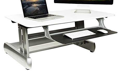 InMovement Standing Desk, Adjustable Heights for  Sitting or Standing While You Work, White, 41 X 26