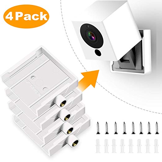 Wyze Cam Mount, Wall Mount Bracket for Wyze Cam 1080p HD Camera and iSmart Alarm Spot Camera, Protect from Dust/Drop, White (4 Pack)