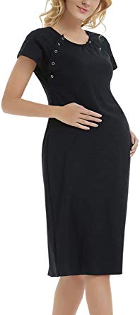 GINKANA Maternity Labor Delivery Hospital Gown Breastfeeding Nursing Nightgown Nursing Nightdress