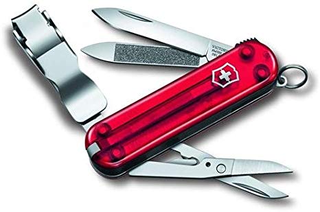 Victorinox Swiss Army 65mm/2.5" Nail Clip 580 Pocket Tool, Red Translucent