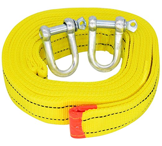 Car Tow Rope Straps with Hooks Reflective-- 5 Tons 11000LBS -16.4ft 5M with Vehicle High Strength Emergency Towing Rope Cable Cord Heavy Duty Recovery Securing Accessories for Cars Trucks