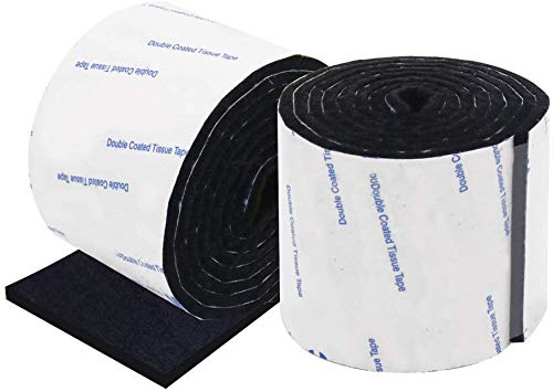 Shintop Felt Tape DIY Adhesive Heavy Duty Felt Strip Roll Cut into Any Shape to Protect Your Hardwood and Laminate Flooring, 1.96 x 39.3 Inches (Pack of 2, Black)