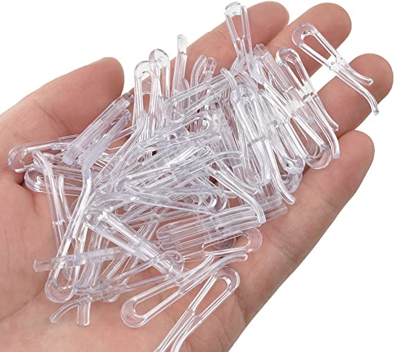 HAHIYO 1.5inch/38mm 200Pcs Clear Plastic U Shape Alligator Clip, Clothespin Fabric Clip Garment Shirt Folding Clip Toothless for Sewing Room Folding Sock Tie Pant Securing Fabric to Comic Book Board