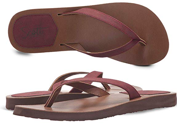 Scott Hawaii Women's Mohala Sandal | Vegan Leather Straps | Embroidered Heel Patch