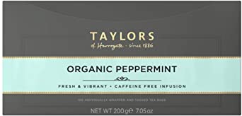 Taylors of Harrogate Organic Peppermint, 100 Tea Bags (Pack of 1, Total 100 Teabags)