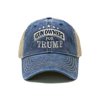 ChoKoLids Trump 2020 Keep America Great Campaign Embroidered US Hat | Baseball Bucket Trucker Cap (Gun4Trump Navy)