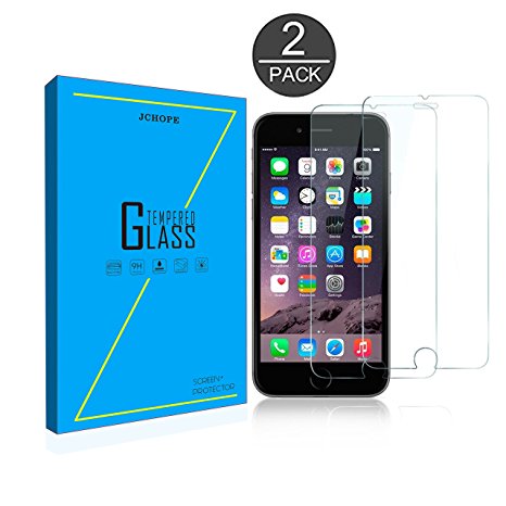 iPhone 6 Screen Protector [4.7 inch][2 Pack] JCHope Screen Protector Tempered Glass, 3D Touch Compatible, No Bubbles, Oil and Scratch Coating, Touch Clear