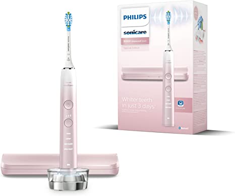 Philips Sonicare DiamondClean 9000 Series Power Electric Toothbrush Special Edition - Sonic Brush, Pink, with 1 x C3 Premium Plaque Control Brush Head (Model HX9911/84)