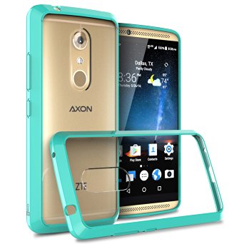 ZTE Axon 7 Case, CoverON® [ClearGuard Series] Hard Clear Back Cover with Flexible TPU Bumpers Slim Fit Phone Cover Case for ZTE Axon 7 - Teal