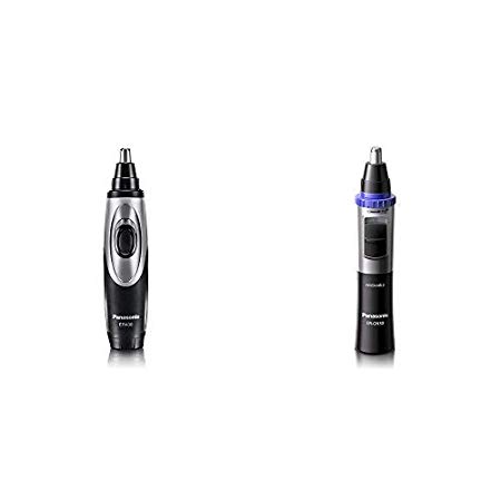 Panasonic Nose Hair Trimmer and Ear Hair Trimmer ER430K, Vacuum Cleaning System, Men's, Wet/Dry, Battery-Operated AND Nose Hair Trimmer and Ear Hair Trimmer ER-GN30-K, Men's Wet/Dry Trimmer