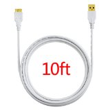 GetwowTM Samsung Galaxy S5  Note 3 Ultra Long 3M  10-Foot Superspeed USB 30 Charge and Data Sync Cable White