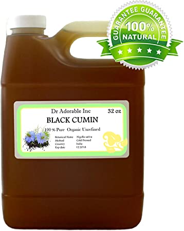 32 Oz/1 Quart Premium Black Cumin Seed (India) Oil Organic Cold Pressed 100% Pure