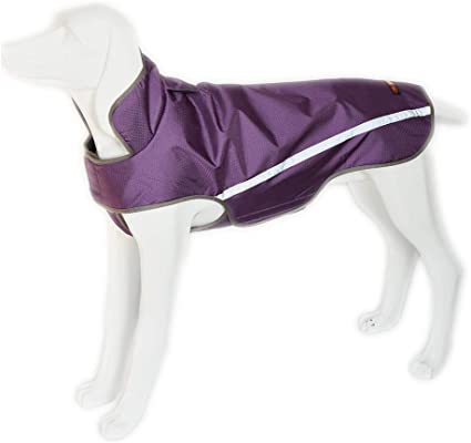BlackDoggy Full Coverage Waterproof Raincoat Jacket with Breathable Material and Reflective Stripe (Medium, Purple)