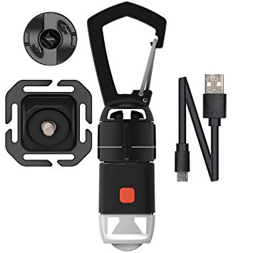 Gear Aid Carabiner Light Kit, 4-in-1 Portable, Rechargeable LED for Biking, Camping and The Outdoors