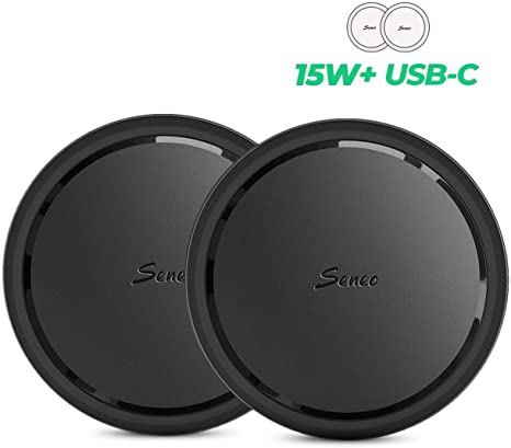 Seneo [2 Pack] 7.5W Qi Fast iPhone Wireless Charger for iPhone SE/11/11 Pro Max/XR/XS/X/8/8P/Airpods Pro, 10W Wireless Charging Pad for Samsung Galaxy Note10/10 /Note9/8, S20/S10/S9,15W for LG V30/V40