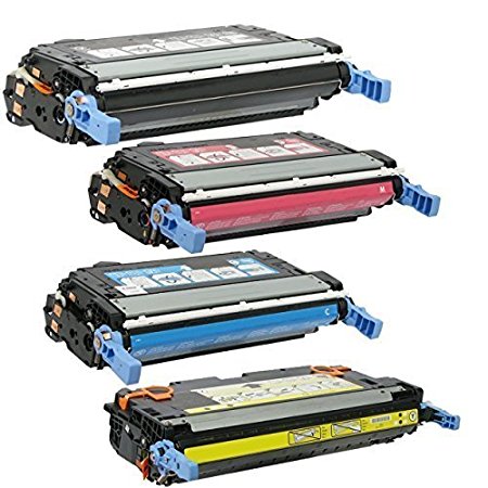Aplus © Hp 643a Q5950a Q5951a Q5952a Q5953a Toner Cartridge Set (Bk, Cyan, Yellow, Magenta) Remanufactured for Hp Color Laserjet 4700, 4700n, 4700dn, 4700dtn  Printers