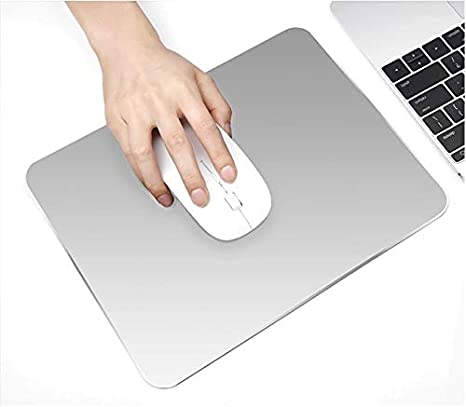 Double-Sided Aluminum Alloy Mouse Pad,Life-Long Durable and Light-Weighted for Gaming and Office - Silver/Black
