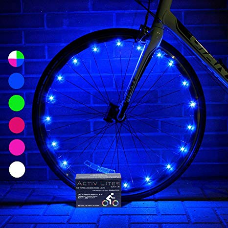 Activ Life LED Bike Wheel Lights with BATTERIES INCLUDED! Visible From All Angles for Ultimate Safety and Style (1 Tyre Pack)
