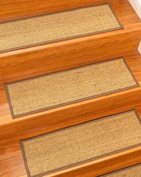 Natural Area Rugs Beige Olympic DIY Pet Friendly Handmade Sisal Carpet Stair Treads/Rugs Safety Slip Resistant for Kids, Elders, and Dogs. 9" x 29" (8), Serged Border, Double Sided Tape Included