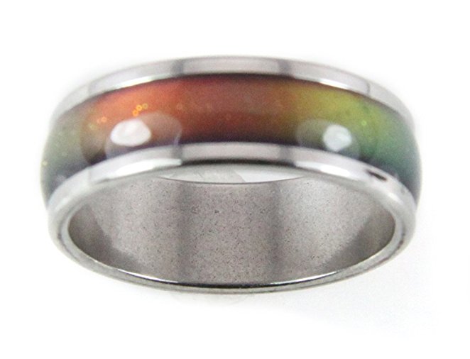 8mm Solid Heavy Gauge Stainless Steel New Thinner Band Mood Ring 70's Style Not Cheap Very Good Quality