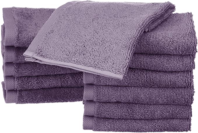 AmazonBasics Cotton Washcloths - 12-Pack, Lavender