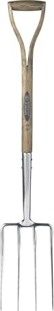 Spear & Jackson Traditional English Style Stainless Steel Digging Fork 4550DF - 4 Tines