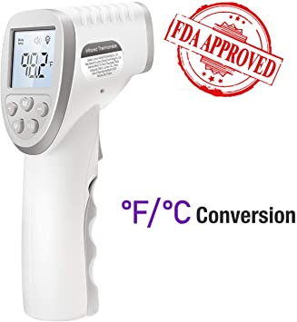 Digital Infrared Forehead Thermometer for Adults, Non-Contact Medical Forehead and Ear Thermometer for Fever, FDA Approved, Support Fahrenheit(Battery Included)