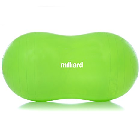 Milliard Anti-Burst Peanut Ball Approximately 39x20" (100x50cm) Physio Roll for Exercise, Therapy, Labor Birthing and Dog Training