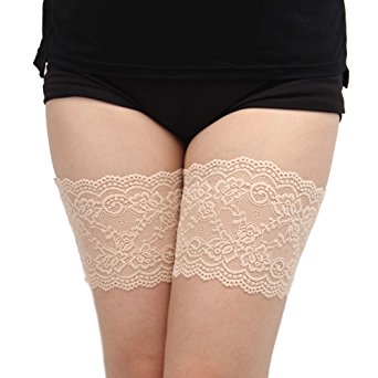 UMIPUBO Elastic Lace Thigh Bands with Anti Slip Silicone, Prevent Rubbing and Chafing Thigh Sock Elastic
