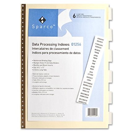Data Indexes, With Insertable Tabs, 14-7/8"x11", Buff