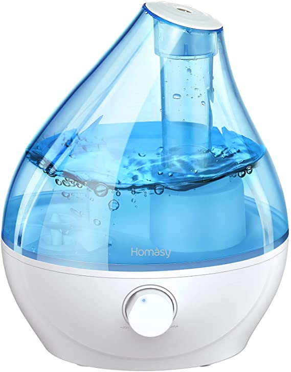 Homasy Cool Mist Humidifier, BPA-Free 22dB Quiet Humidifiers for Bedroom, Auto Shut Off, 24H Work Time, Air Humidifier for Nursery, Plants, Pets